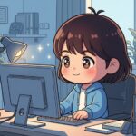 パソコンに向かう女性
