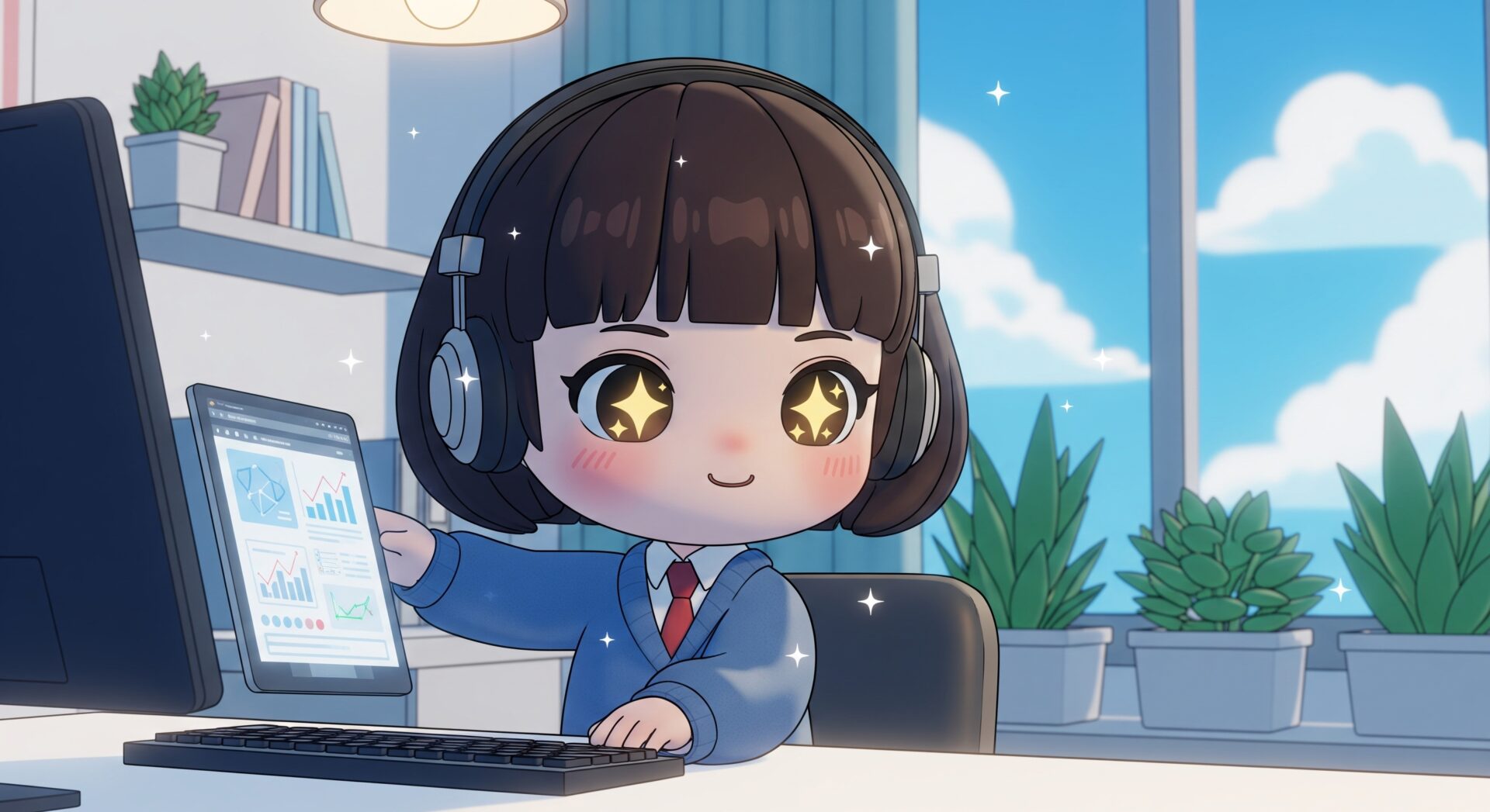 PCを使う女性