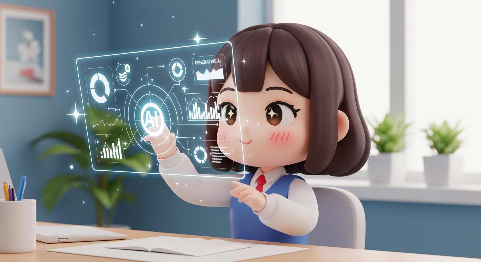 生成AIを使う女性