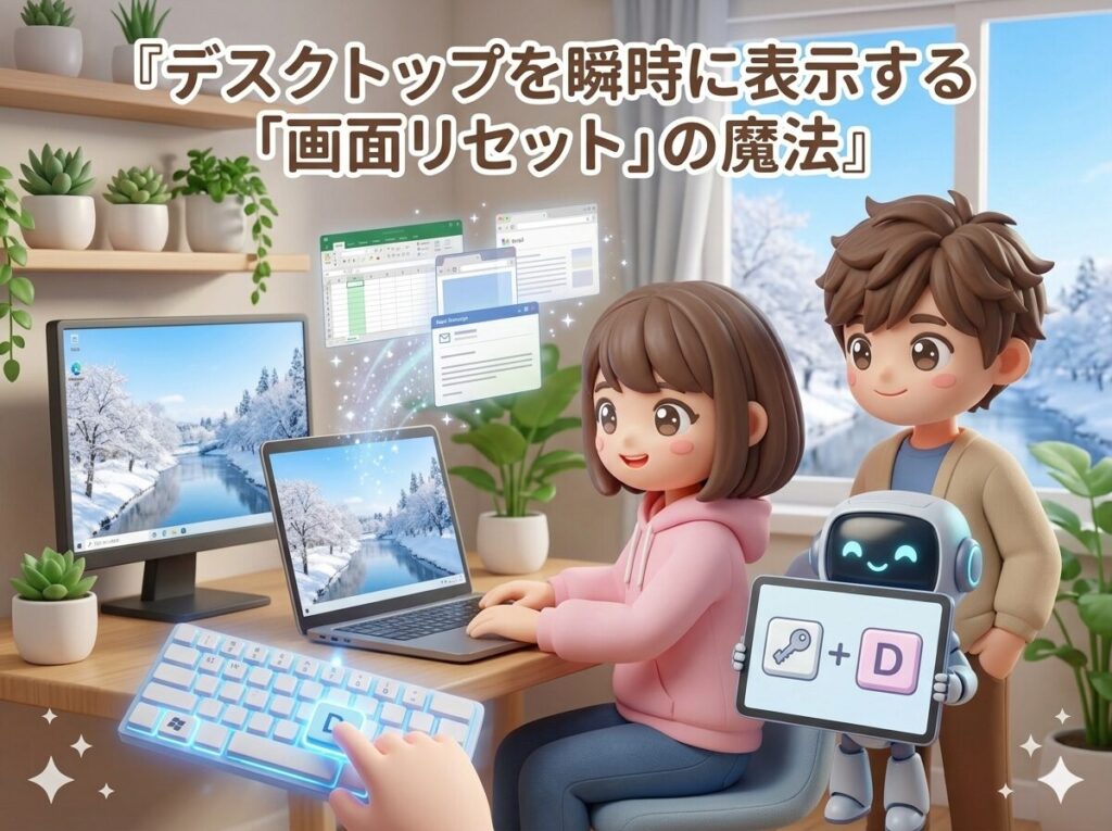 デスクトップを瞬時に表示する「画面リセット」の魔法
