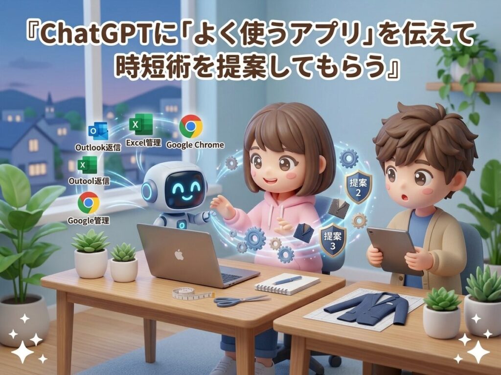 ChatGPTに「よく使うアプリ」を伝えて時短術を提案してもらう