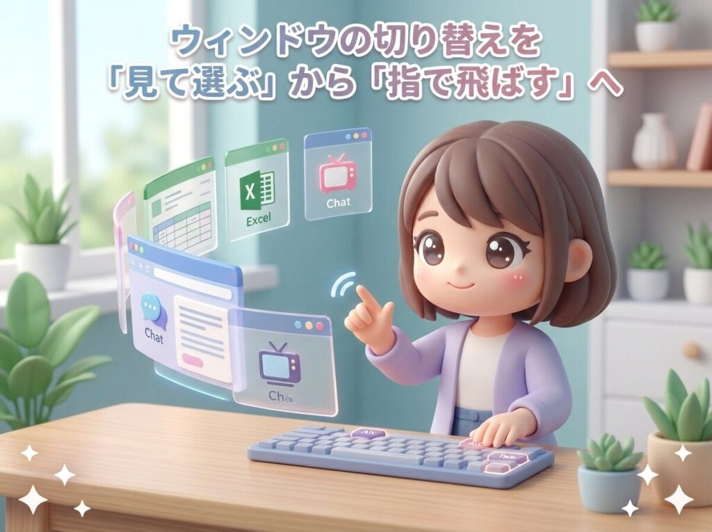 ウィンドウの切り替えを「見て選ぶ」から「指で飛ばす」へ