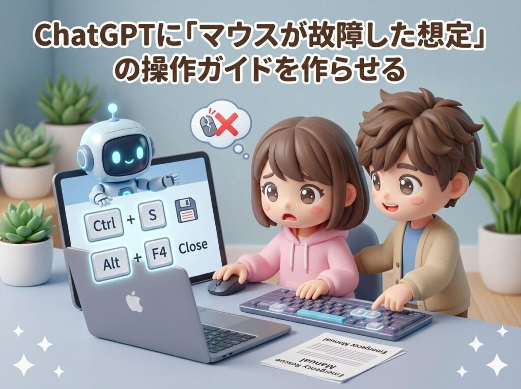 ChatGPTに「マウスが故障した想定」の操作ガイドを作らせる