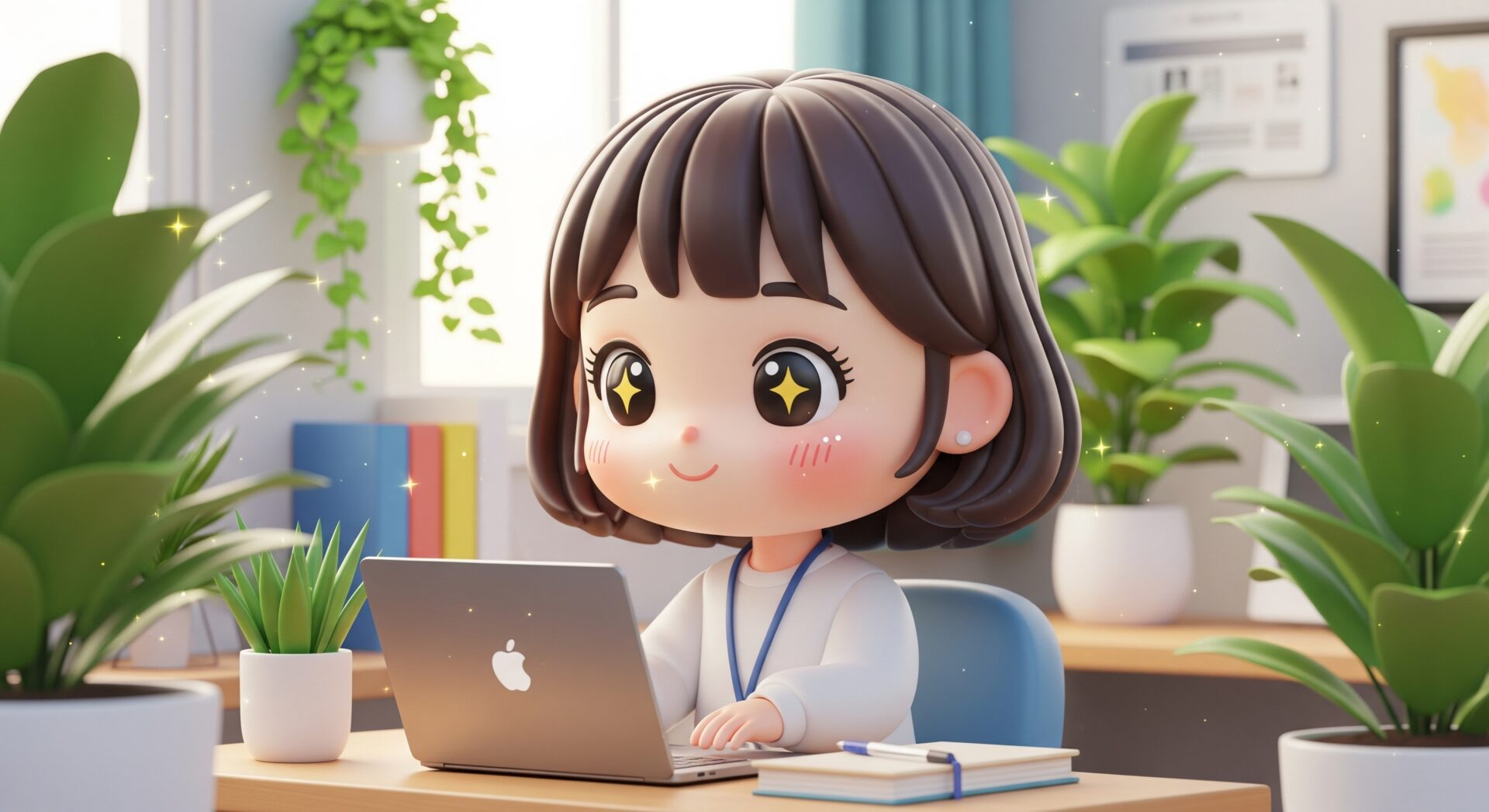 パソコンに向かう女性