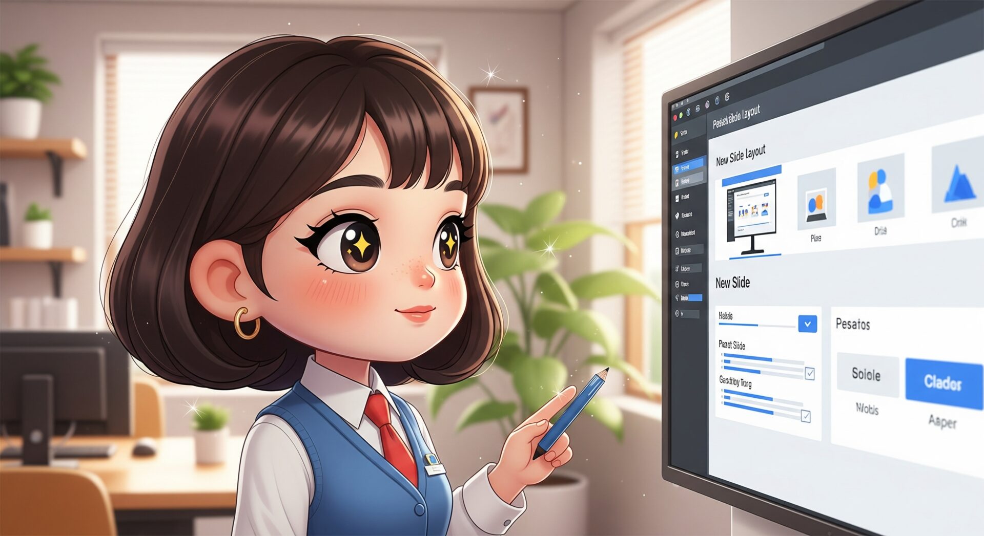 プレゼンする女性
