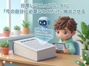 分厚いマニュアル、AIに「今の自分に必要なとこだけ」抽出させる
