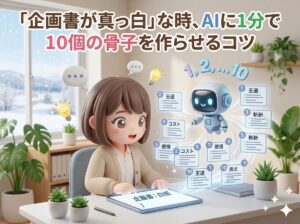 「企画書が真っ白」な時、AIに1分で10個の骨子を作らせるコツ