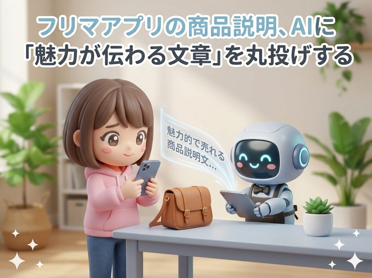フリマアプリの商品説明、AIに「魅力が伝わる文章」を丸投げする