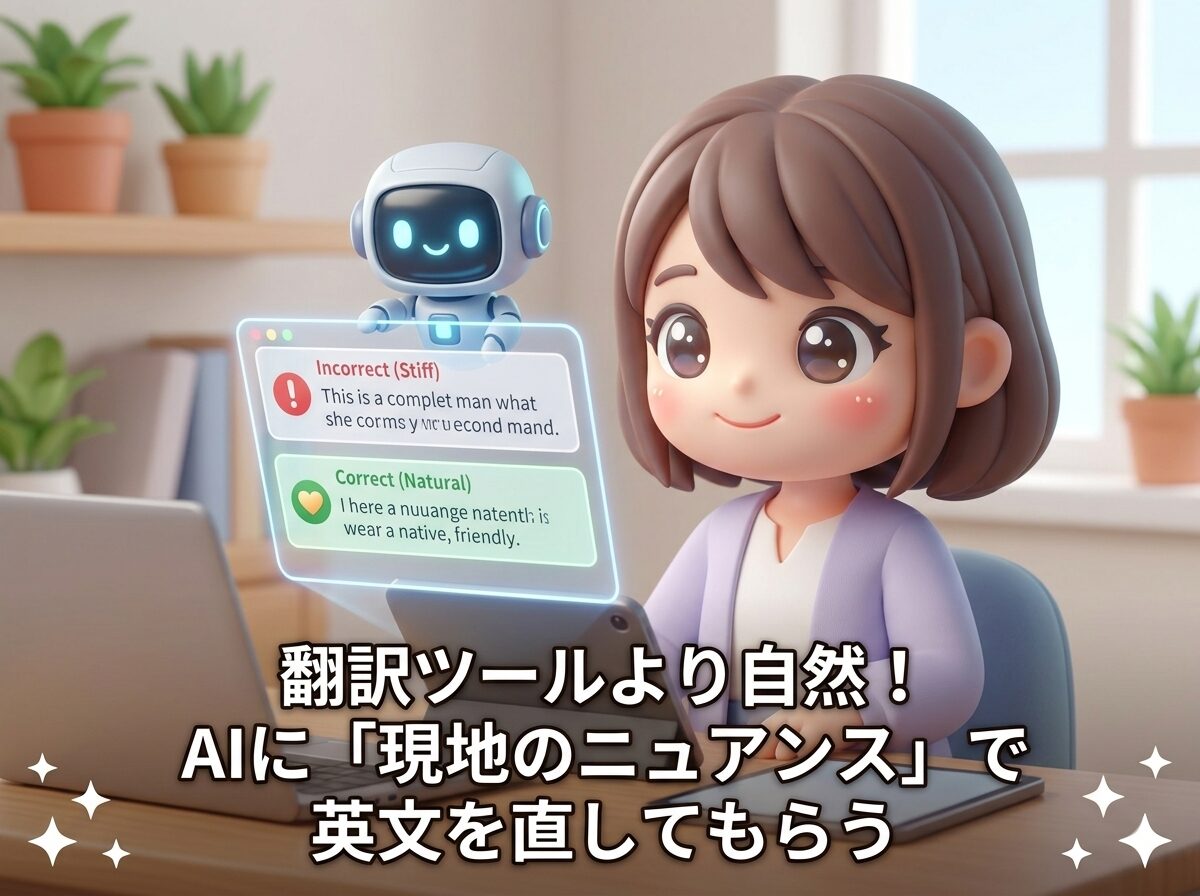翻訳ツールより自然！AIに「現地のニュアンス」で英文を直してもらう
