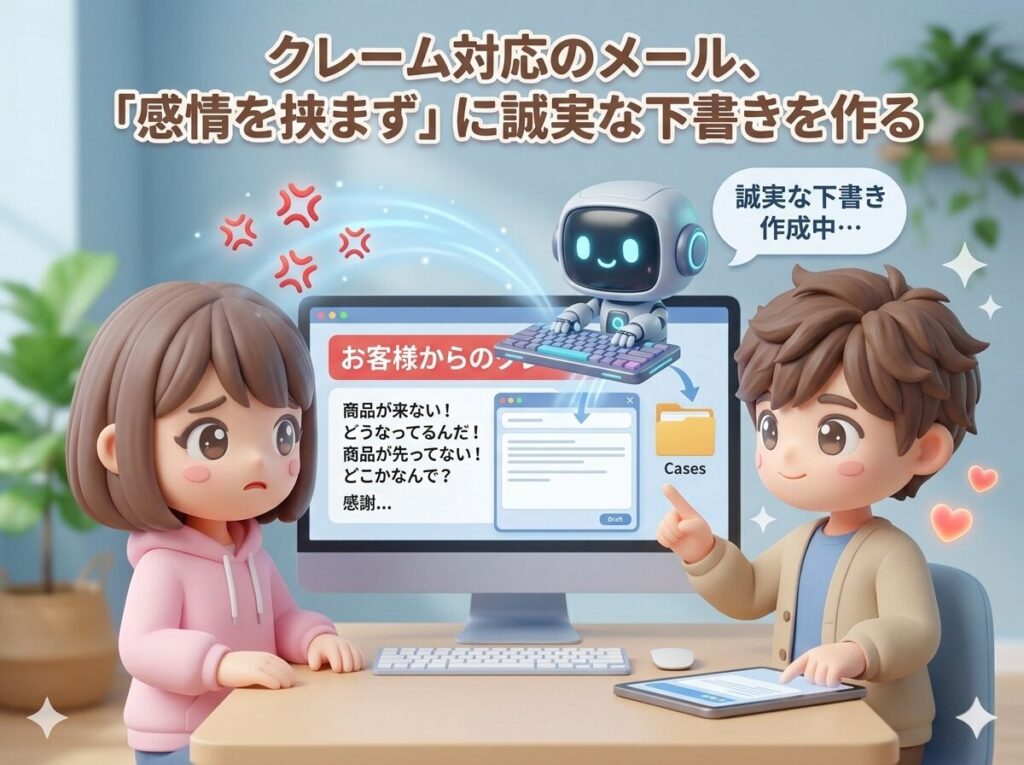 クレーム対応のメール、「感情を挟まず」に誠実な下書きを作る