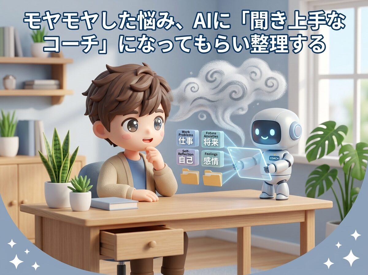モヤモヤした悩み、AIに「聞き上手なコーチ」になってもらい整理する