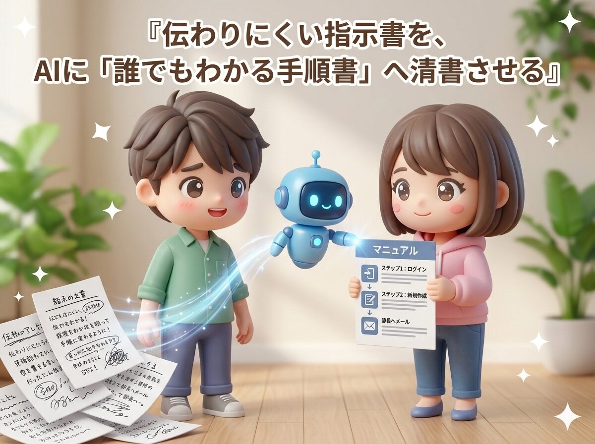 伝わりにくい指示書を、AIに「誰でもわかる手順書」へ清書させる