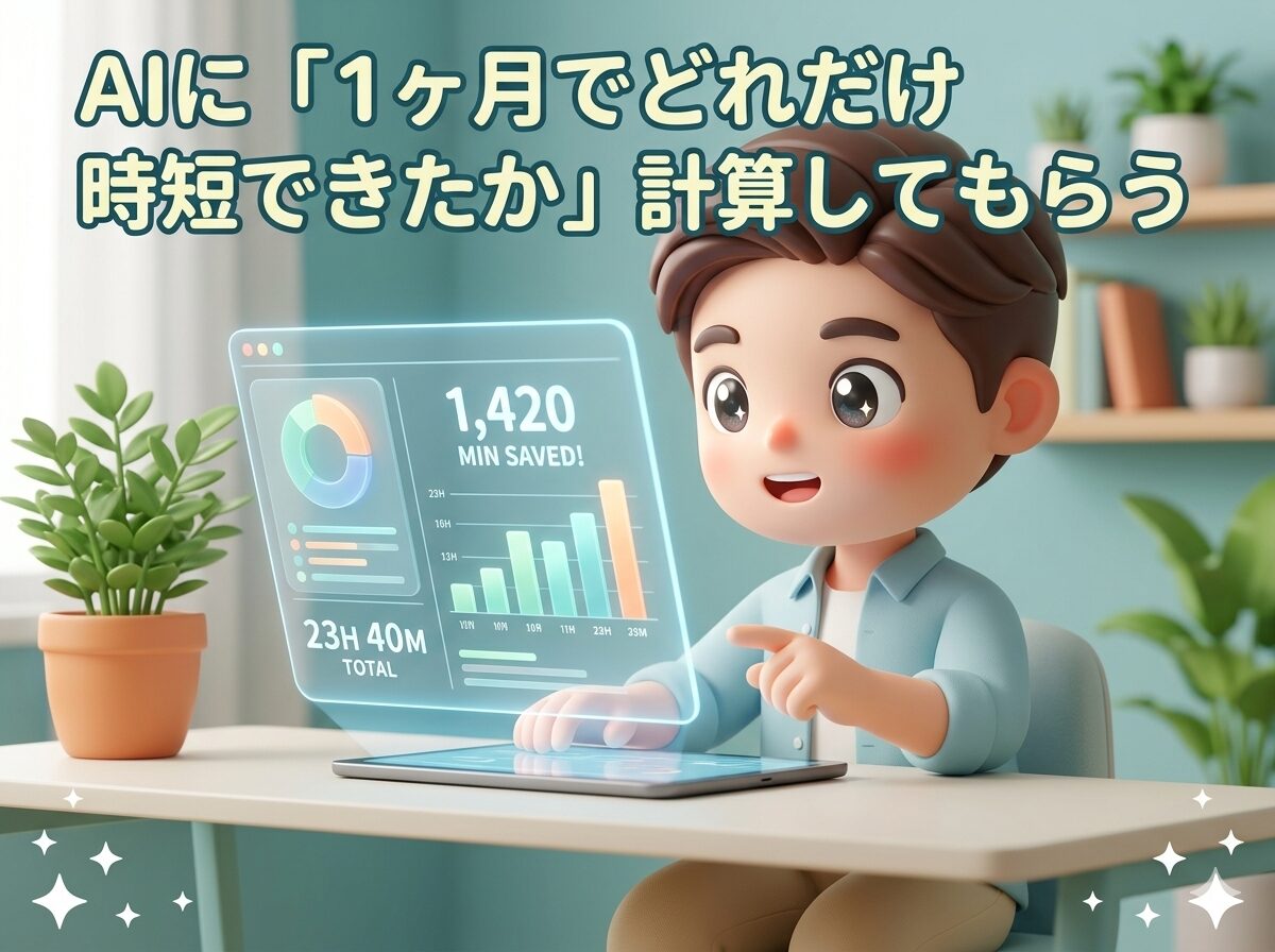 AIに「1ヶ月でどれだけ時短できたか」計算してもらう