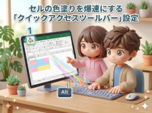 セルの色塗りを爆速にする「クイックアクセスツールバー」設定