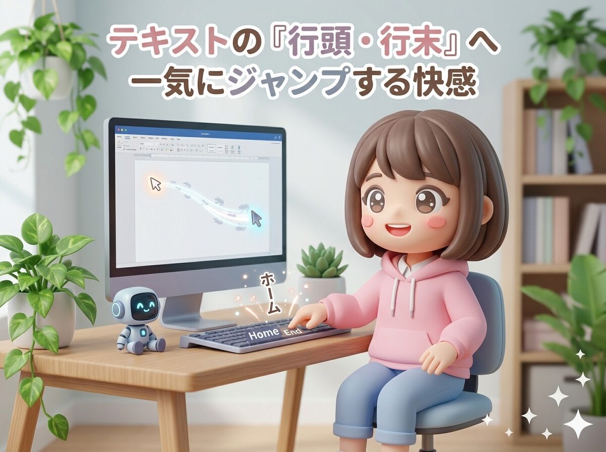 テキストの「行頭・行末」へ一気にジャンプする快感