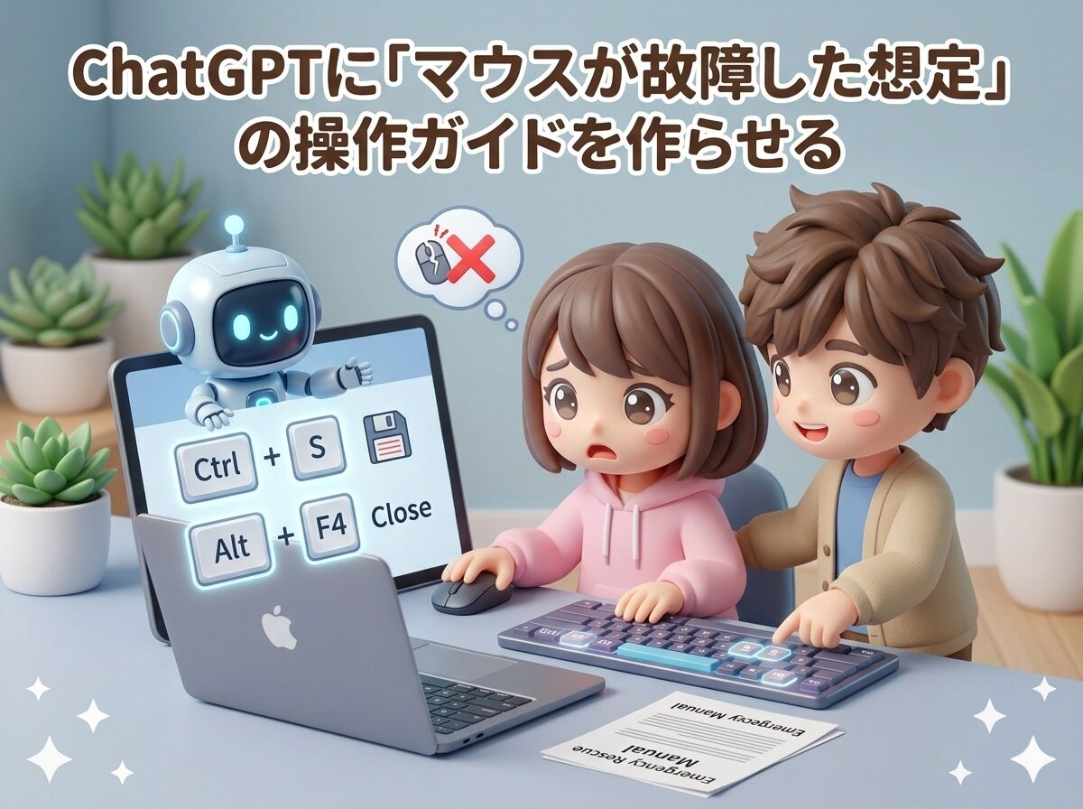 ChatGPTに「マウスが故障した想定」の操作ガイドを作らせる