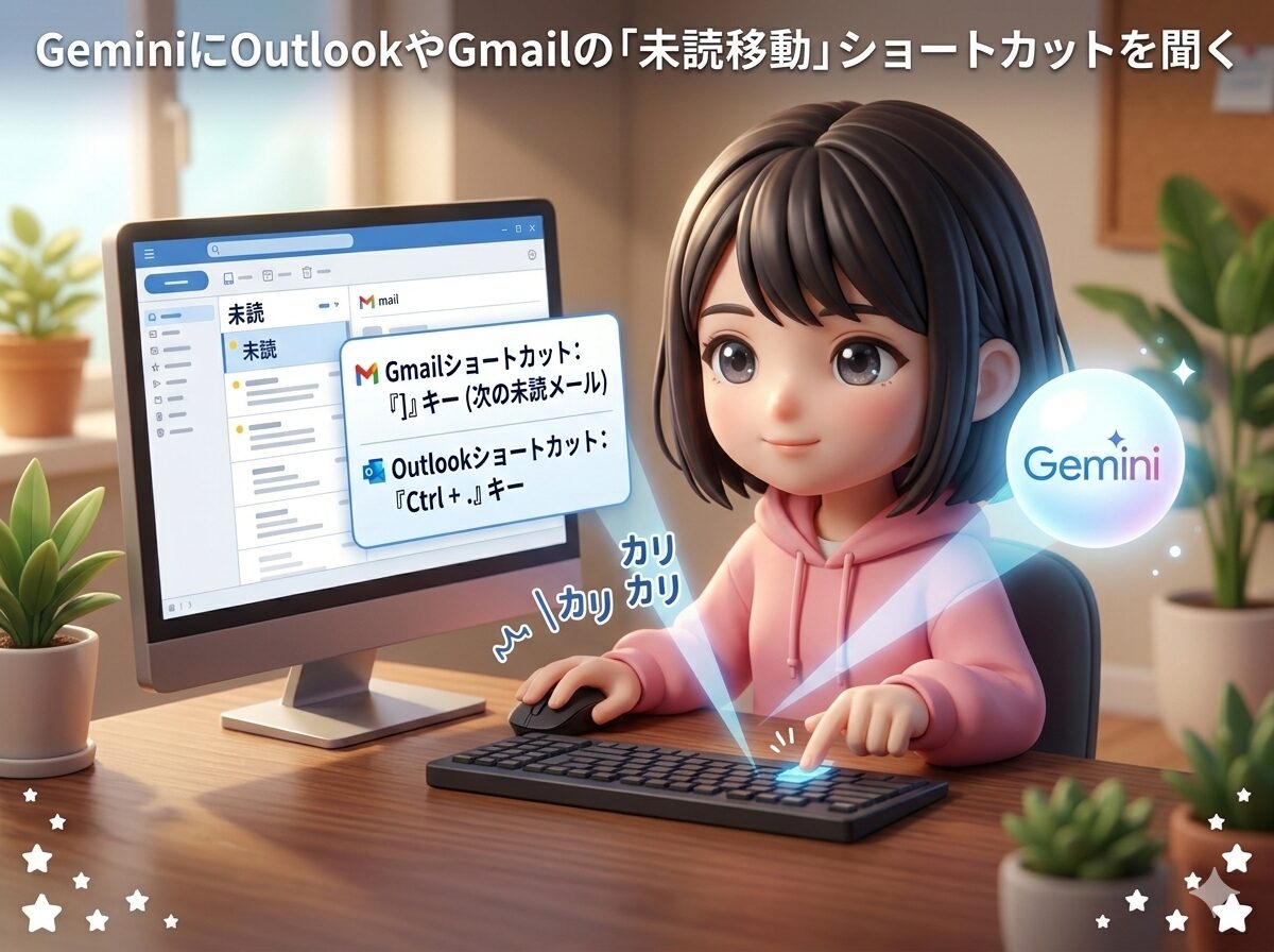GeminiにOutlookやGmailの「未読移動」ショートカットを聞く