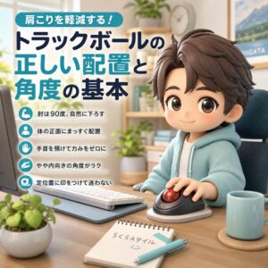 肩こりを軽減する！トラックボールの正しい配置と角度の基本