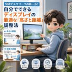 快適デスクワークの第一歩！自分でできるディスプレイの最適な「高さと距離」調整法