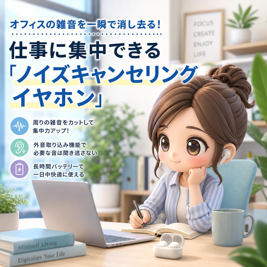 オフィスの雑音を一瞬で消し去る!仕事に集中できる「ノイズキャンセリングイヤホン」