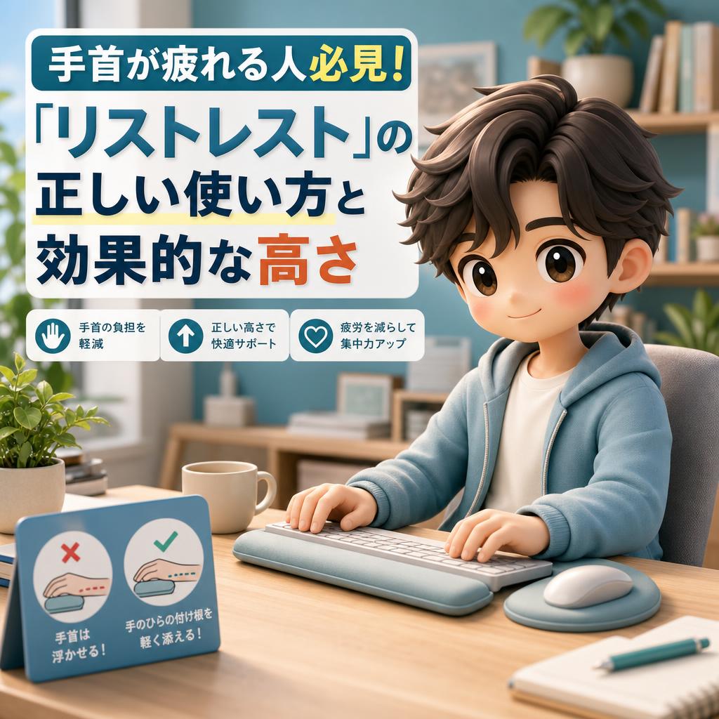 手首が疲れる人必見！「リストレスト」の正しい使い方と効果的な高さ