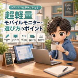 カフェでの仕事がはかどる！「超軽量モバイルモニター」の選び方のポイント