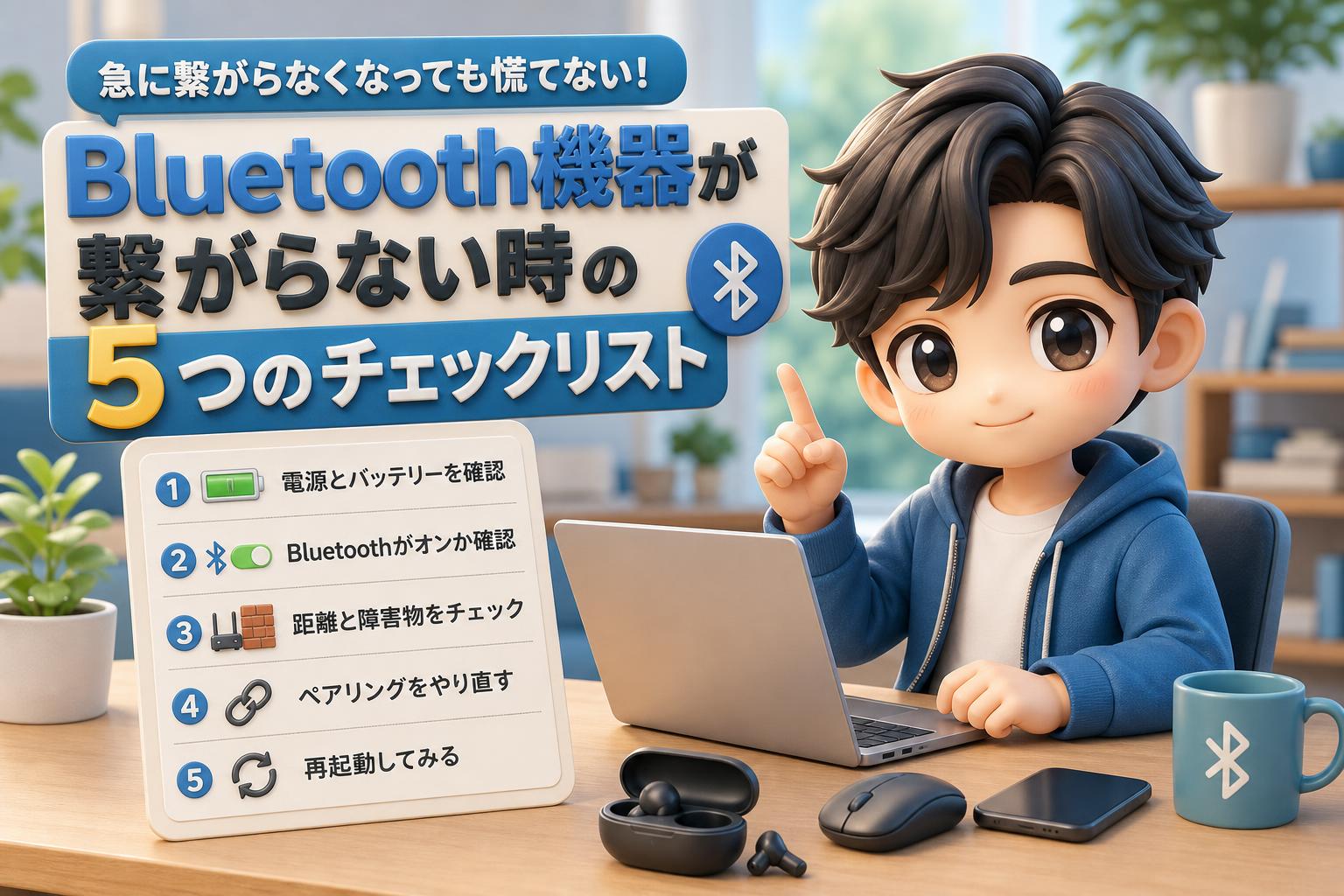 急に繋がらなくなっても慌てない！「Bluetooth機器が繋がらない時」の5つのチェックリスト