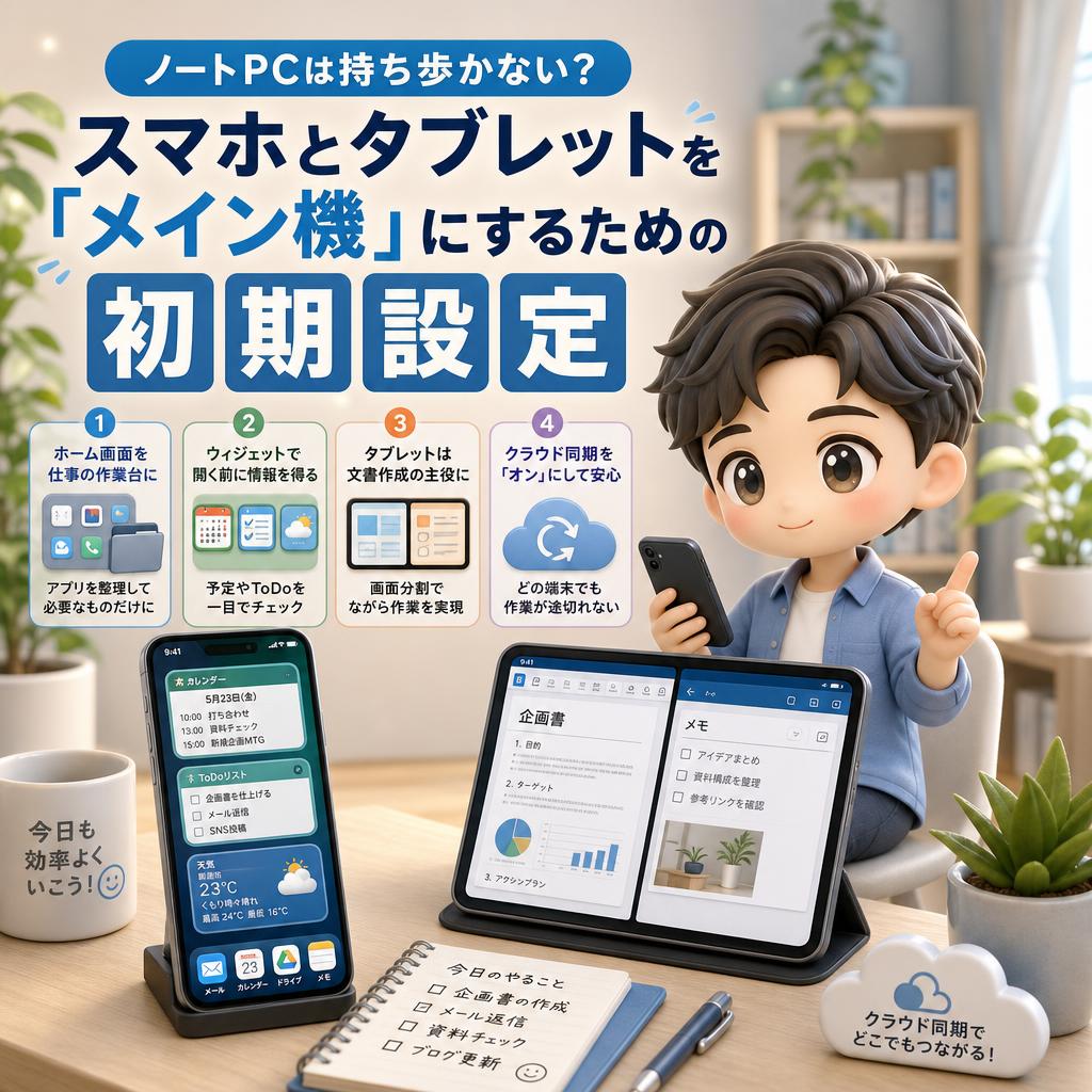 ノートPCは持ち歩かない？スマホとタブレットを「メイン機」にするための初期設定