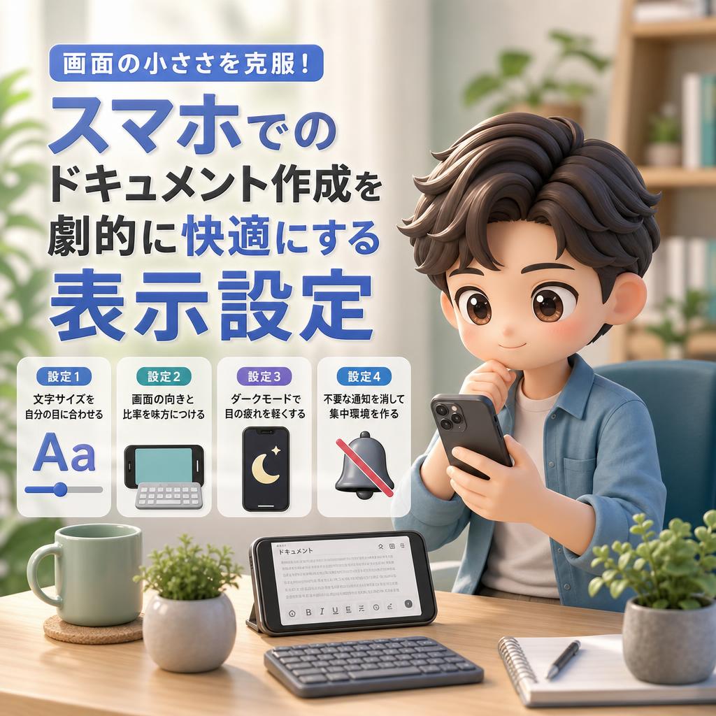 画面の小ささを克服!スマホでのドキュメント作成を劇的に快適にする表示設定