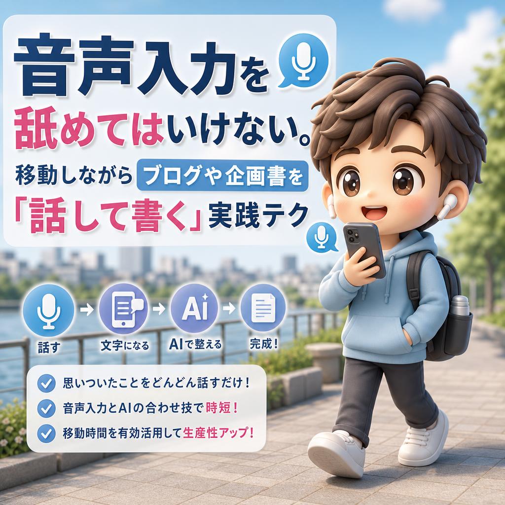 音声入力を舐めてはいけない。移動しながらブログや企画書を「話して書く」実践テク