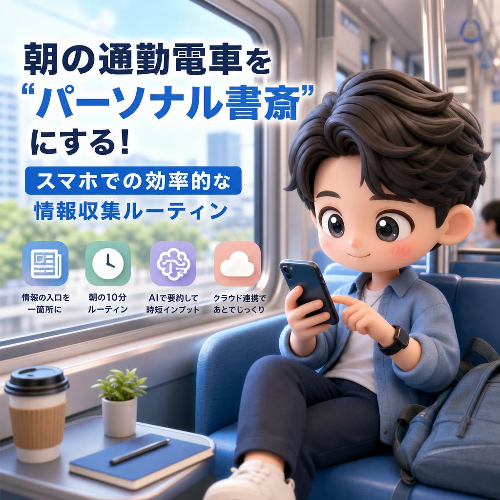 朝の通勤電車を「パーソナル書斎」にする!スマホでの効率的な情報収集ルーティン