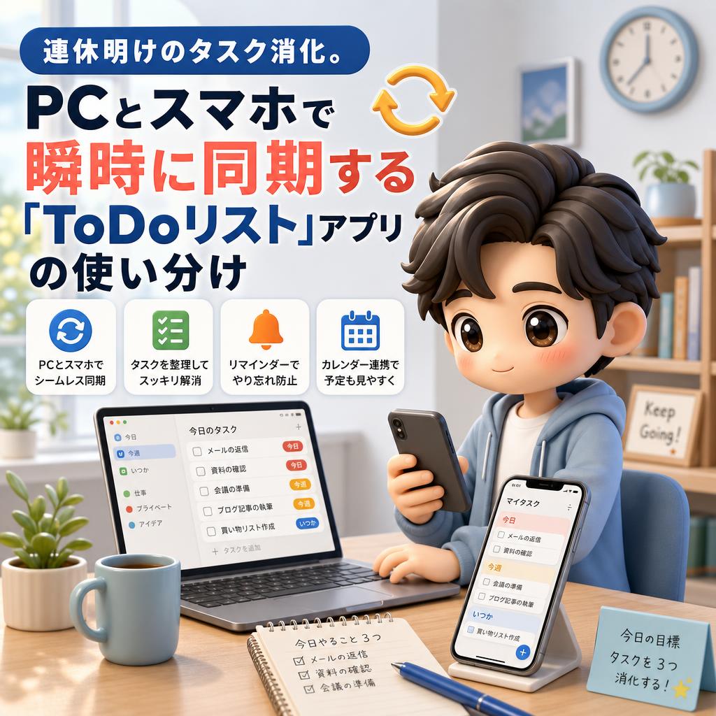 連休明けのタスク消化。PCとスマホで瞬時に同期する「ToDoリスト」アプリの使い分け