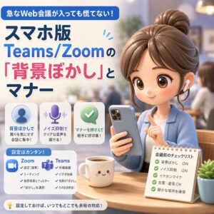 急なWeb会議が入っても慌てない！スマホ版Teams/Zoomの「背景ぼかし」とマナー