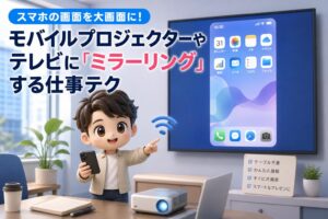 スマホの画面を大画面に！モバイルプロジェクターやテレビに「ミラーリング」する仕事テク