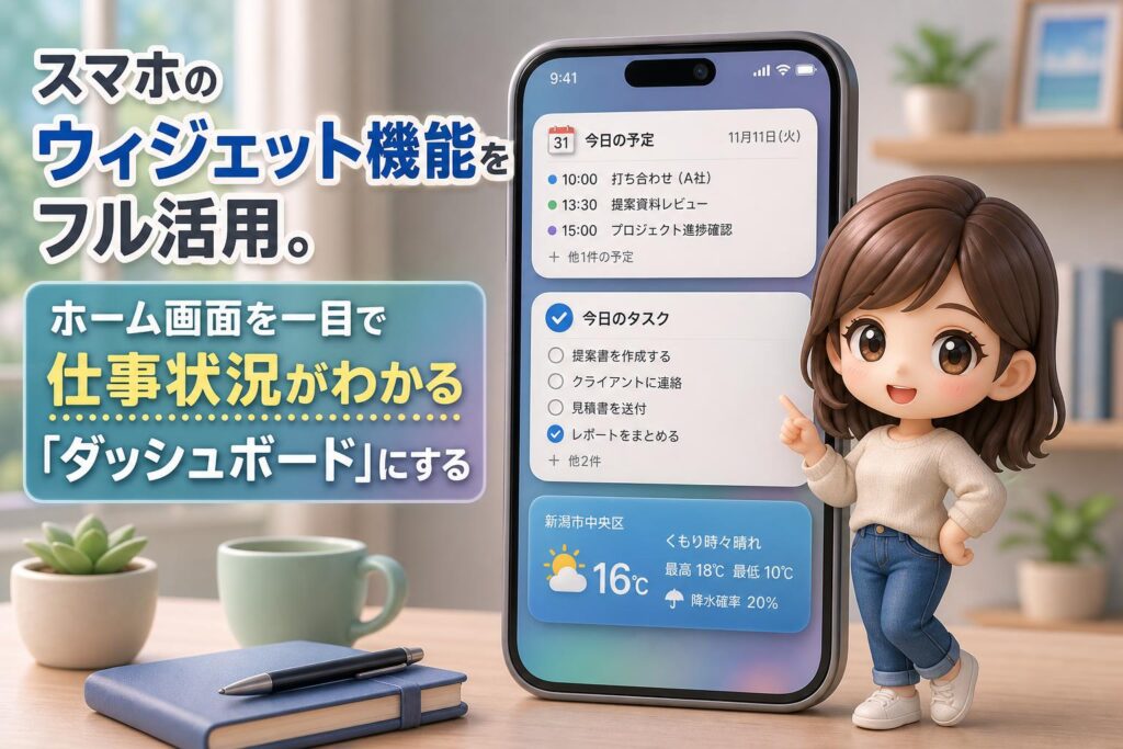 スマホのウィジェット機能をフル活用。ホーム画面を一目で仕事状況がわかる「ダッシュボード」にする