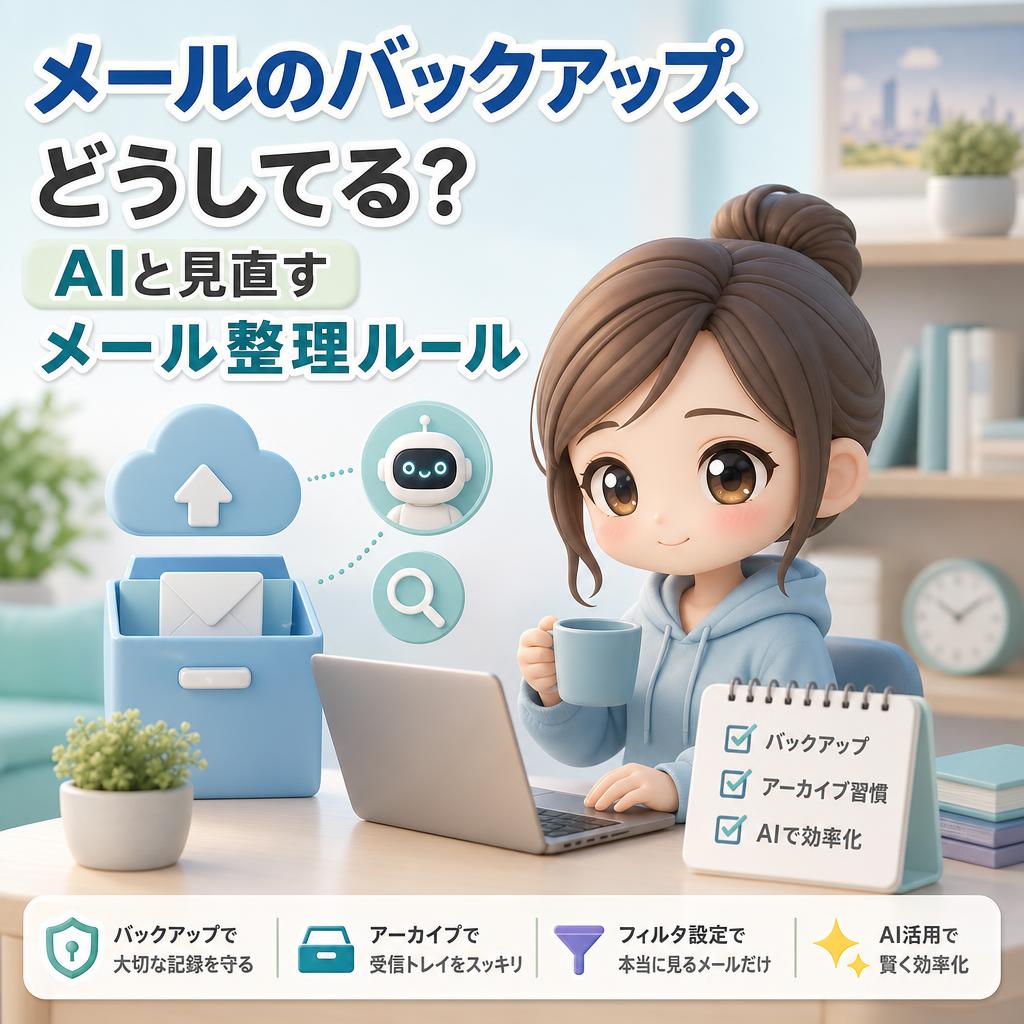 メールのバックアップ、どうしてる?AIと見直すメール整理ルール