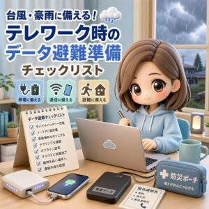 台風・豪雨に備える！テレワーク時のデータ避難準備チェックリスト