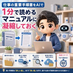 仕事の重要手順書をAIで「1分で読めるマニュアル」に凝縮しておく