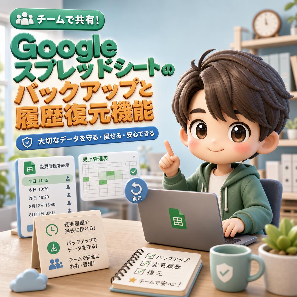 チームで共有!Googleスプレッドシートのバックアップと履歴復元機能
