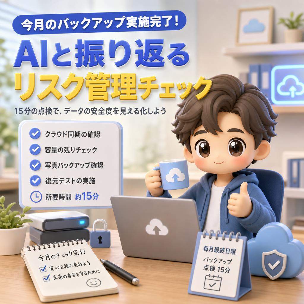 今月のバックアップ実施完了！AIと振り返るリスク管理チェック