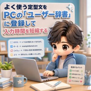 よく使う定型文をPCの「ユーザー辞書」に登録して入力時間を短縮する
