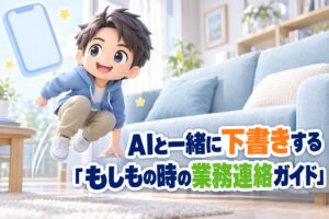 AIと一緒に下書きする「もしもの時の業務連絡ガイド」