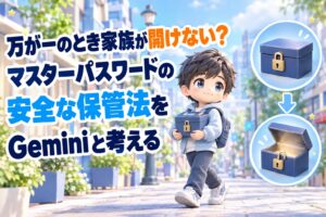 万が一のとき家族が開けない？マスターパスワードの安全な保管法をGeminiと考える