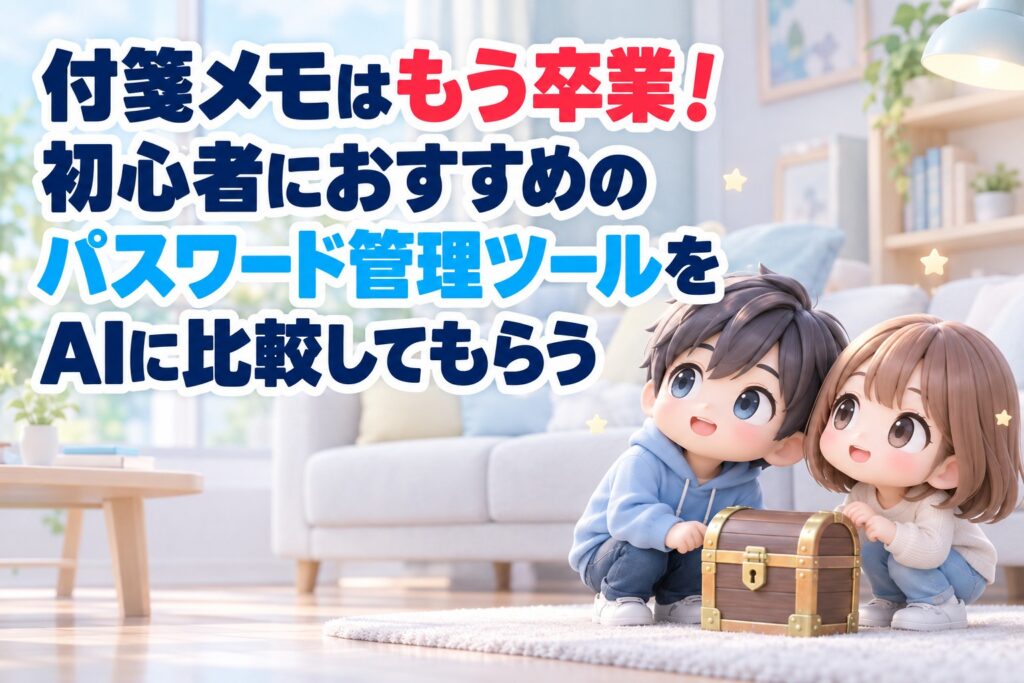付箋メモはもう卒業！初心者におすすめのパスワード管理ツールをAIに比較してもらう