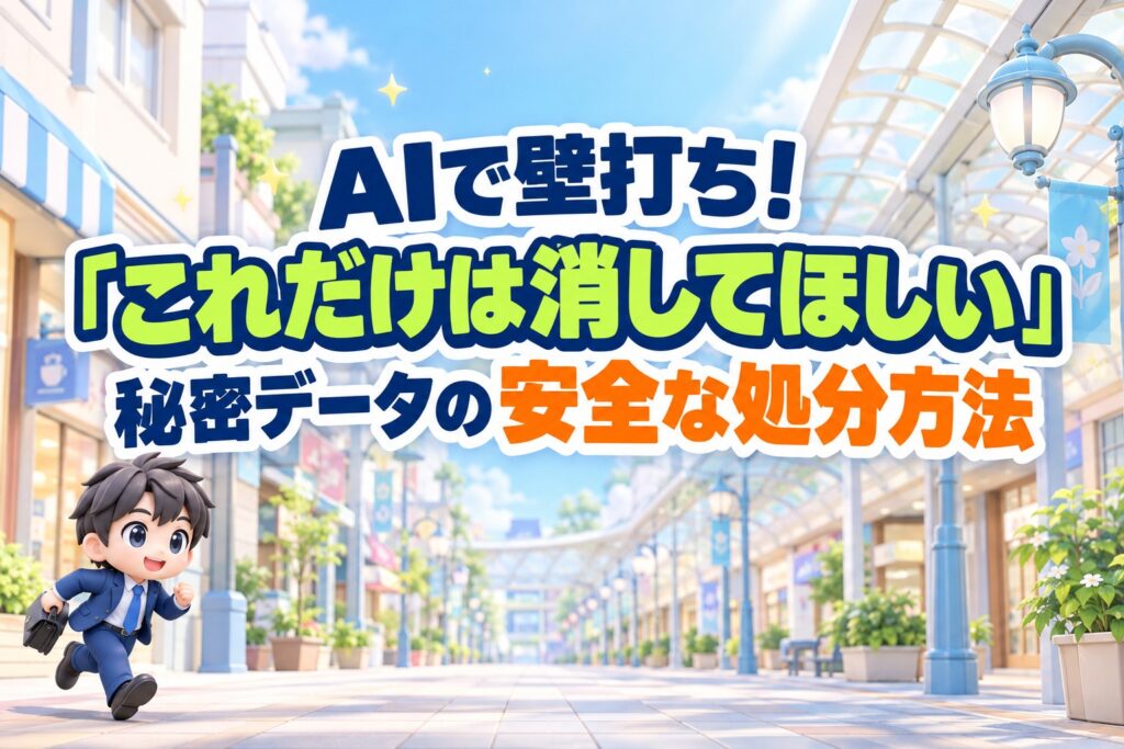 AIで壁打ち！「これだけは消してほしい」秘密データの安全な処分方法