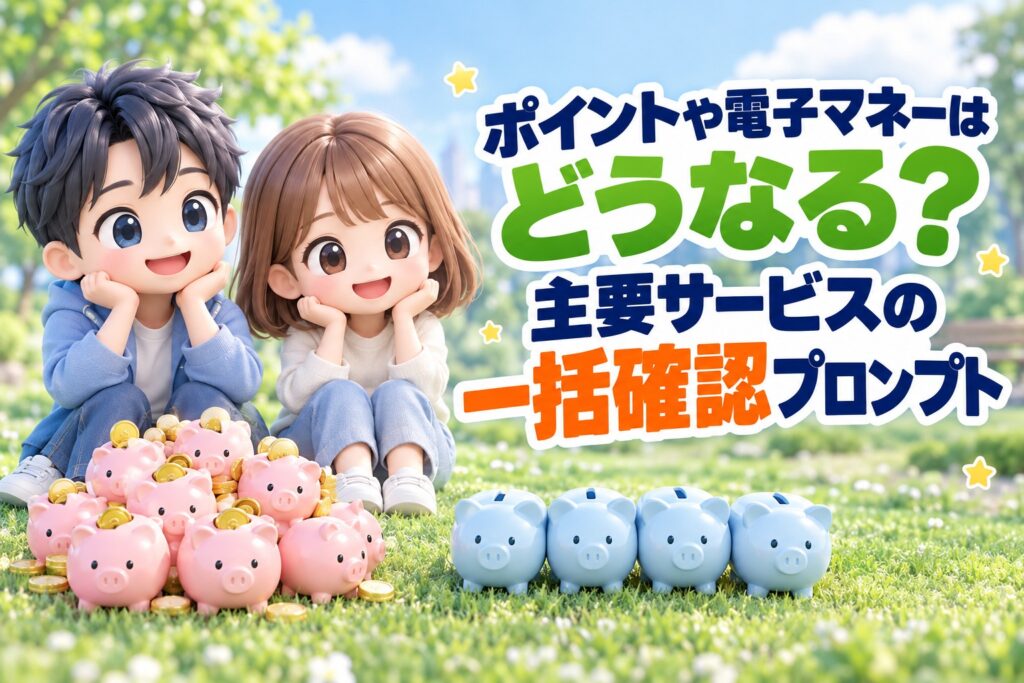 ポイントや電子マネーはどうなる？主要サービスの一括確認プロンプト