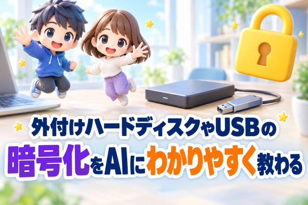 外付けハードディスクやUSBの暗号化をAIにわかりやすく教わる